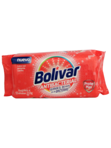 BOLIVAR ANTIBACTERIAL Elimina el 99.999 de las Bacterias Peso Neto al Envasar 210 g.