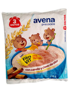 3 OSITOS AVENA PRECOCIDA  CON FIBRA VIT  PESO NETO 135