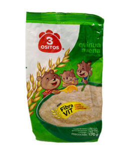 3 OSITOS QUINUA AVENA CON FIBRA VIT Calcio/ Hierro/ Vitaminas Peso Neto 170 G.