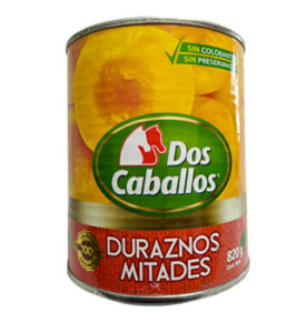 DOS CABALLOS  DURAZNOS MITADES SIN COLORANTES SIN PRESERVANTES  820 G.