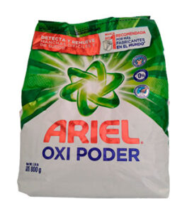 ARIEL Oxi Poder Detecta y Remueve Manchas Difíciles y de Sudor 800G.
