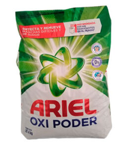 ARIEL OXI PODER  DETECTA Y REMUEVE MANCHAS  DIFICILES Y DE SUDOR 4K.