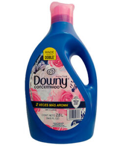 DOWNY CONCENTRADO  2 VECES MÁS AROMA RINDE HASTA EL DOBLE, CONT. NETO 2,8 L .