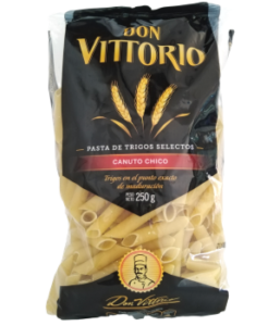 DON VITTORIO Pasta de Trigos Selectos Canuto Chico Peso Neto 250 g