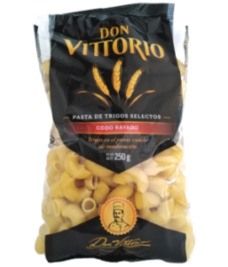 DON VITTORIO Pasta de Trigos Selectos – Codo Rayado – Peso Neto 250g