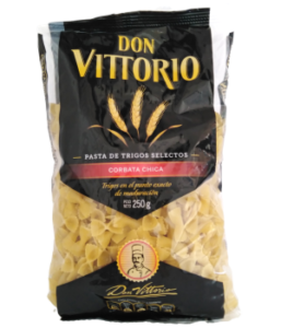DON VITTORIO Pasta de Trigos Selectos – Corbata Chica – Peso Neto 250g
