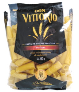 DON VITTORIO Pasta de Trigos Selectos – Rigatoni – Peso Neto 250g