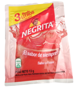 Refresco Negrita – Sabor a Fresa – El Sabor de Siempre  Peso Neto 13g
