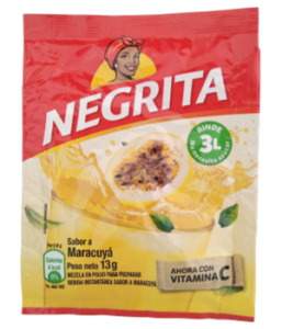 Refresco Negrita – Sabor a Maracuyá – El Sabor de Siempre  Peso Neto 13g